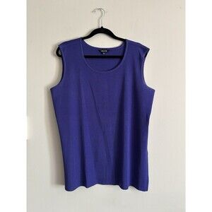 Misook Woman Plus Size 0X‎ XL Purple Sleeveless Knit Top Office Professional